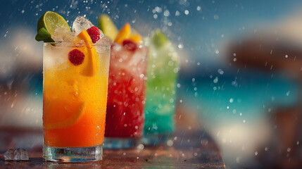 refreshing collection of summer cocktail image Perfect for menus, advertisements, blog posts, and social media, these vibrant visuals capture fruity drinks, tropical flavors, and seas