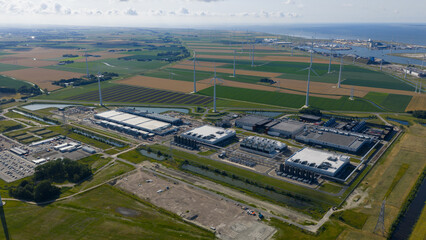 new build data center, computing center in Eemshaven, Groningen, The Netherlands. hyperscaler.