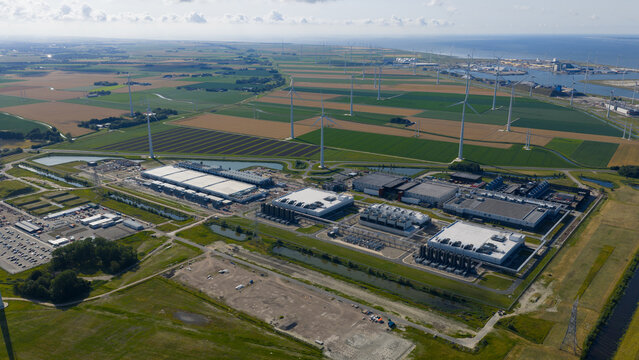 new build data center, computing center in Eemshaven, Groningen, The Netherlands. hyperscaler.