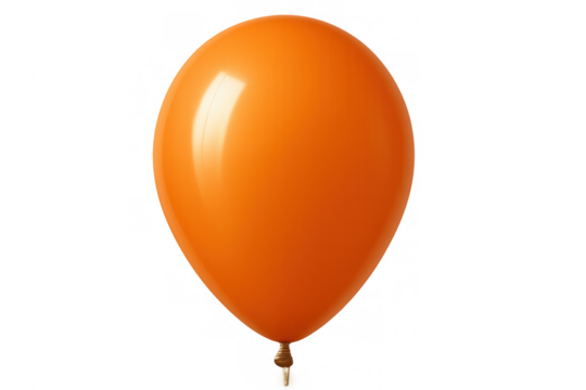 Vibrant orange balloon isolated on a transparent background, perfect for party invitations or celebratory designs