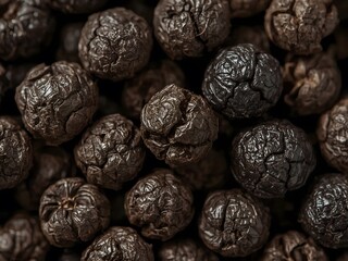 Black pepper zoomed in on and close up texture