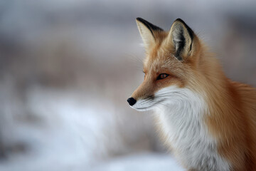create stunning minimalist portraits of top  mammals in their winter attire against snowy backdrop