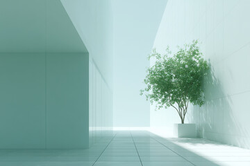 serene interplay of nature and architecture exemplifying photorealistic ultraminimalism