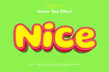 Nice with 3d vector text effect