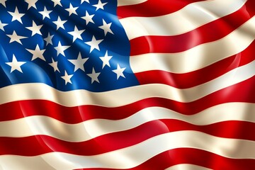 Obraz premium Flying patriotic American flag.