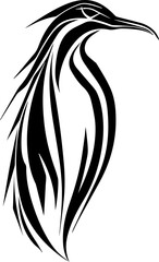 Minimalist Penguin Pictogram in Black and White