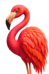 Fototapeta premium Pink flamingo standing with transparent background