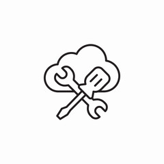 cloud service icon sign vector