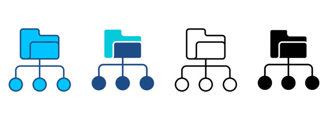 Data Icon Set With Multiple Styles. Vector Illustration