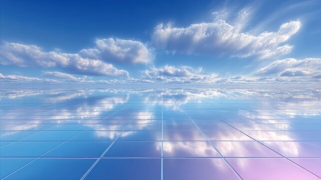 Reflective Sky Floor with Cloudscape