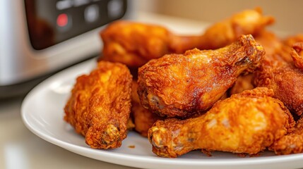 Crispy Air-Fried Chicken Drumsticks Close-Up