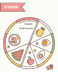 vector illustration vitamin chart 