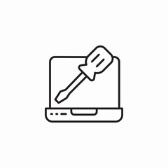 laptop hardware repair icon sign vector