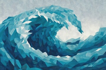 Abstract geometric wave, textured