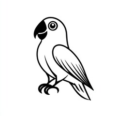 Naklejka premium Simple black and white parrot graphic (3)