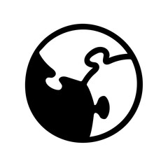 A flat icon of a puzzle piece  representing critical thinking, problem-solving, and cognitive learning. Ideal for logic, STEM, or mental development themes