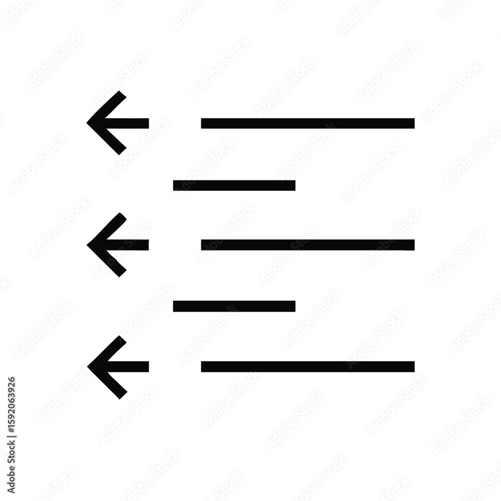 Fototapete align left icon vector illustration for formatting options and text alignment in graphic design proj