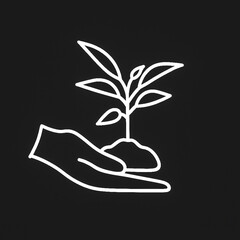 Vector of hand holding plant