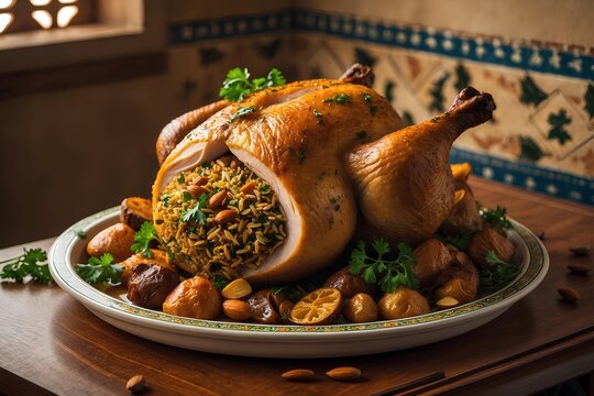 Dajaj Mahshi - Egyptian Food That&rsquo;s Made for Feasts: Discover the Flavor-Packed Stuffed Chicken Dish Served at Family Gatherings and Holidays Across Egypt for Generations