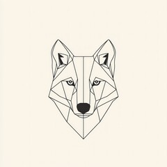 Fototapeta premium Geometric wolf head illustration
