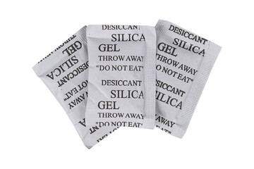 Naklejka premium Silica gel or desiccant in paper bag isolated on transparent PNG. 