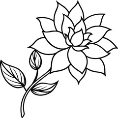 Elegant floral line art illustration with delicate botanical elements and a clean minimalist aesthetic suitable for various design projects