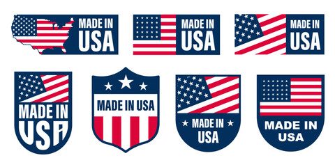 Made in USA badge. USA badge.