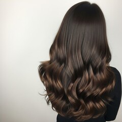 Photoshoot in fashion studio, portrait of beautiful girl with long hair, beautiful healthy shiny thick hair beauty salon, hairdresser