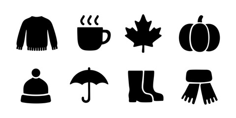 Autumn icon set. Fall icons