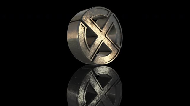 4K Gold Election Logo Animation | Metallic Symbol with Reflection | Political Party Badge Render