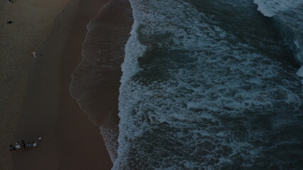 DRONE SHOT OVER THE BEACH IN SIDNEY AUSTRALIA