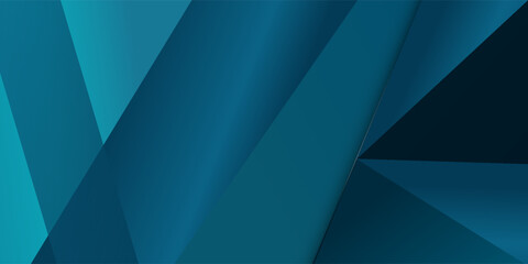 Obraz premium Blue modern abstract wide banner with geometric shapes. Dark blue abstract background. Vector illustration