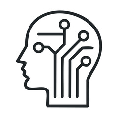 Digital brain concept with circuitry for technology innovation