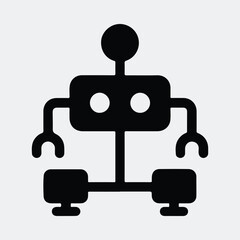 Silhouette robot simple graphic icon artificial intelligence vector illustration