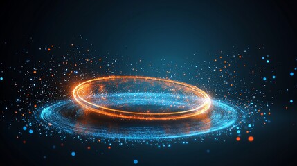 Glowing ring energy portal abstract dark background