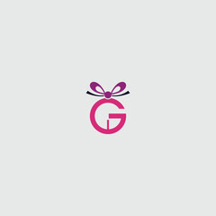 Elegant letter G logo design with whimsical bow for brand identity