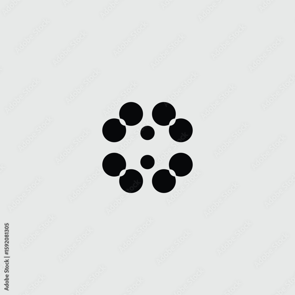 Poster Geometric Circle Pattern with Interlocking Spheres, Abstract Design Element