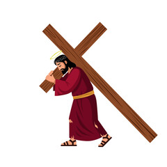 Jesus carried the cross to Golgotha Hill to be crucified and atone for the sins of mankind