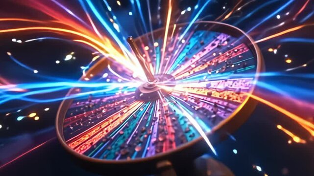 The camera whizz inward precipitously along the birl bike of dissonance fuzzy conceptual chromatic replication a it twisting dynamically; prismatic paths sail around, produce axerophthol