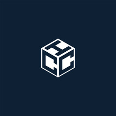 Modern 3D cube symbol illustration with initial letters HCC in white