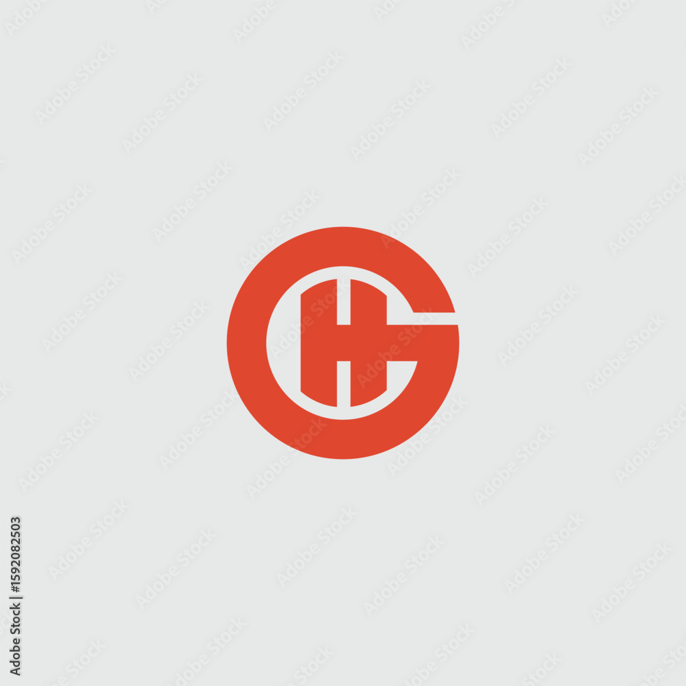 Fototapete stylized initial logo mark in a circular shape, representing strength