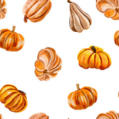 Orange watermelons seamless pattern without background