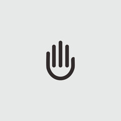modern minimalist open hand line logo design illustration