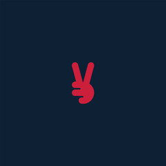 Obraz premium Stylized peace sign on a dark blue backdrop symbolizing harmony