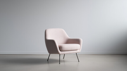 Elegant Pink Armchair in Minimalist Interior