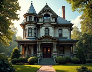 Victorian Mansion House Exterior Stock Photo