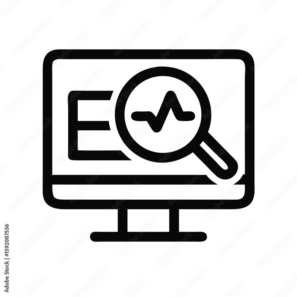 Fototapete data analysis on computer with magnifying glass for seo and website performance monitoring and analy