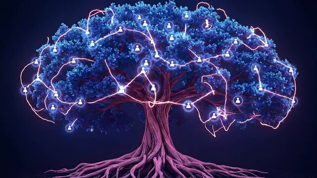 Family tree genealogy network connection concept