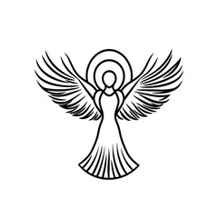 Obraz premium Stylized angel figure with wings