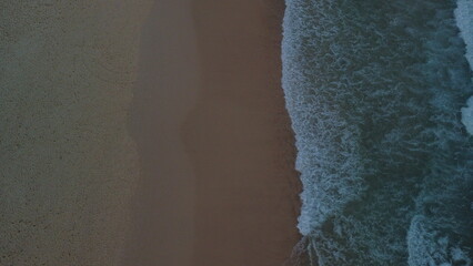 DRONE SHOT OVER THE BEACH IN SIDNEY AUSTRALIA
